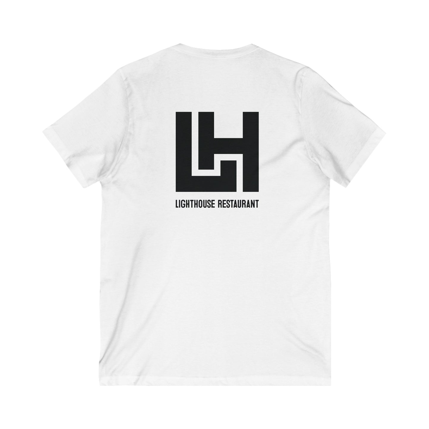 Lighthouse Restaurant | Unisex Jersey Short Sleeve V-Neck Tee