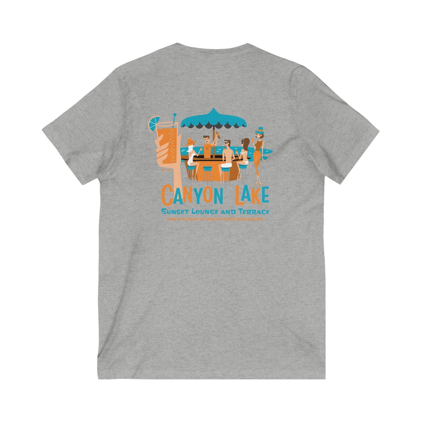 Sunset Lounge & Terrace | Unisex Jersey Short Sleeve V-Neck Tee