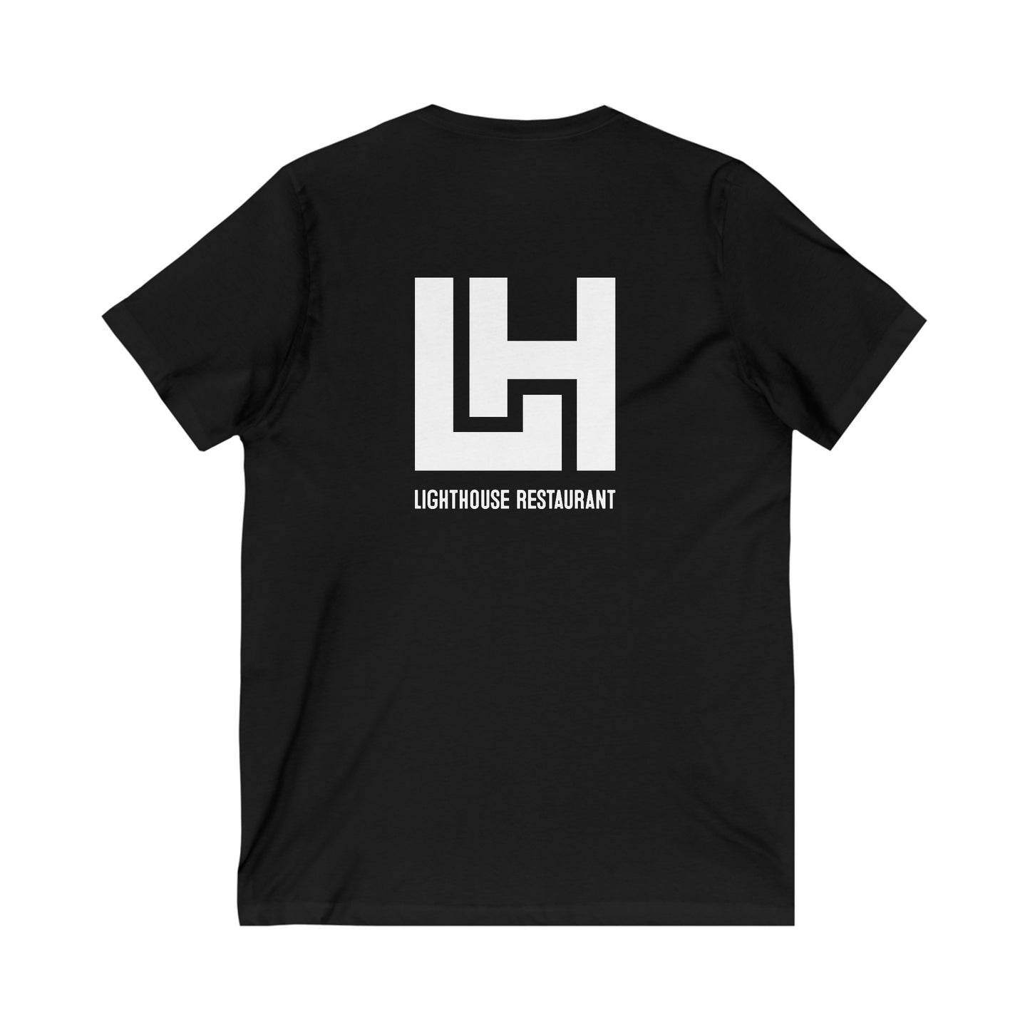 Lighthouse Restaurant | Unisex Jersey Short Sleeve V-Neck Tee