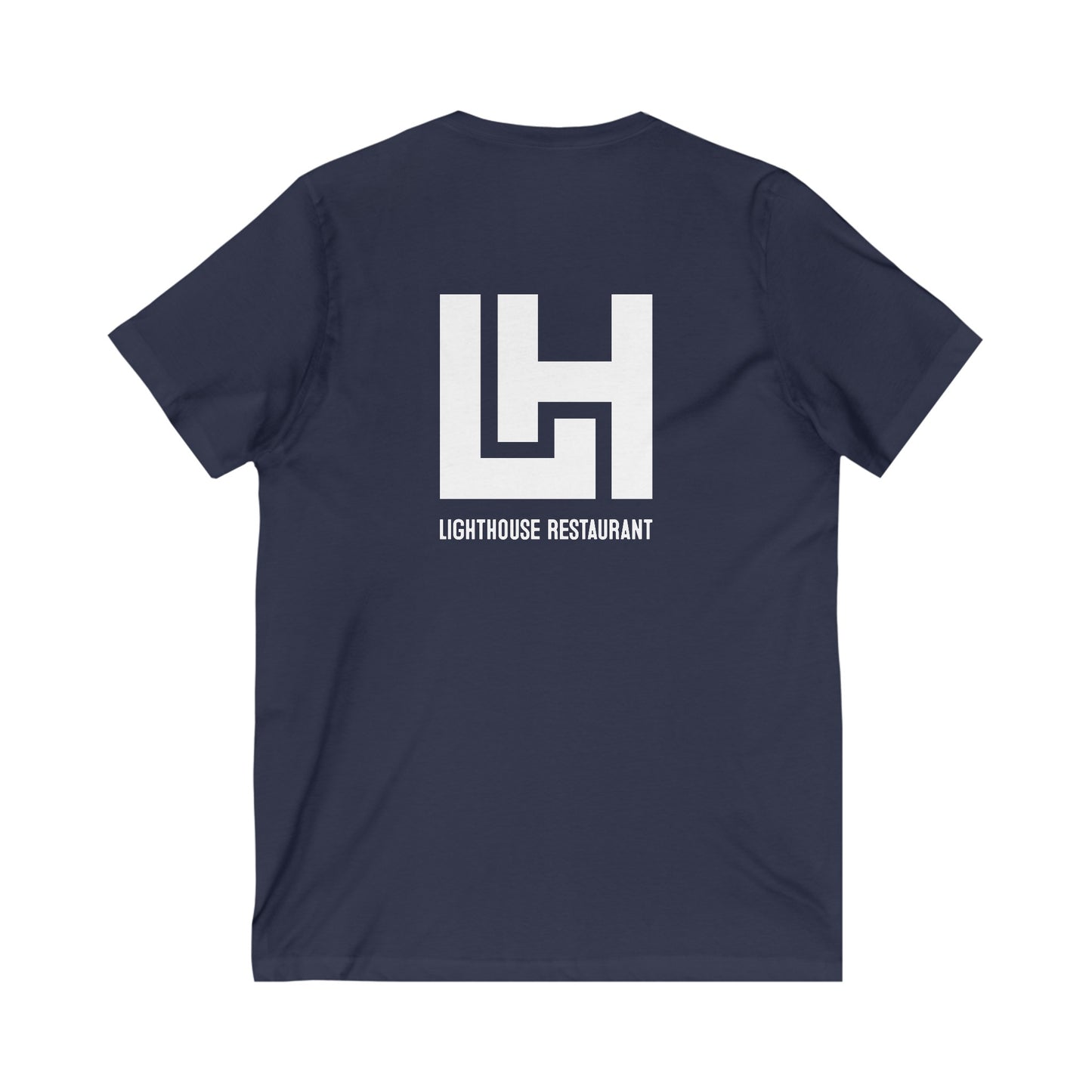 Lighthouse Restaurant | Unisex Jersey Short Sleeve V-Neck Tee