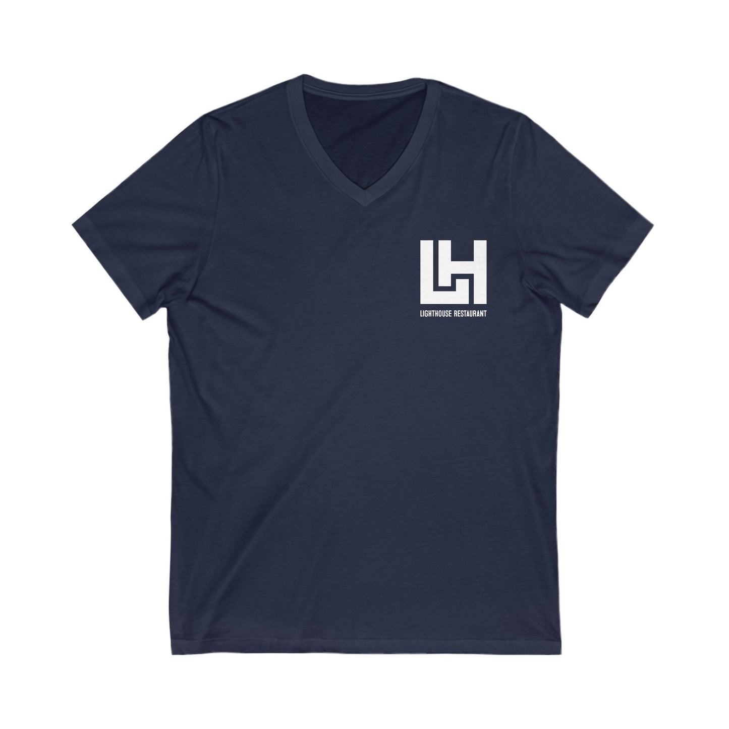 Lighthouse Restaurant | Unisex Jersey Short Sleeve V-Neck Tee