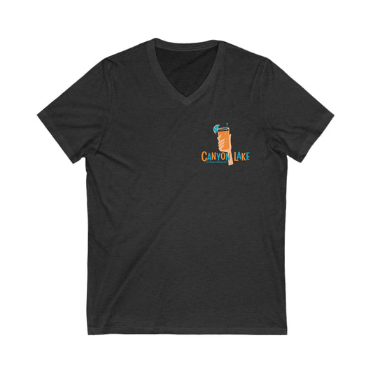 Sunset Lounge & Terrace | Unisex Jersey Short Sleeve V-Neck Tee