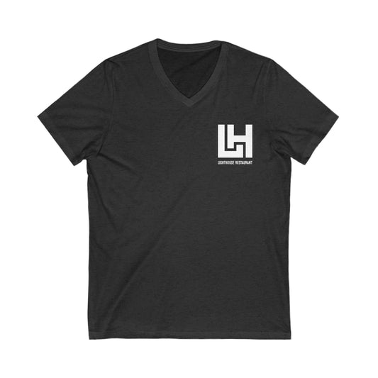 Lighthouse Restaurant | Unisex Jersey Short Sleeve V-Neck Tee